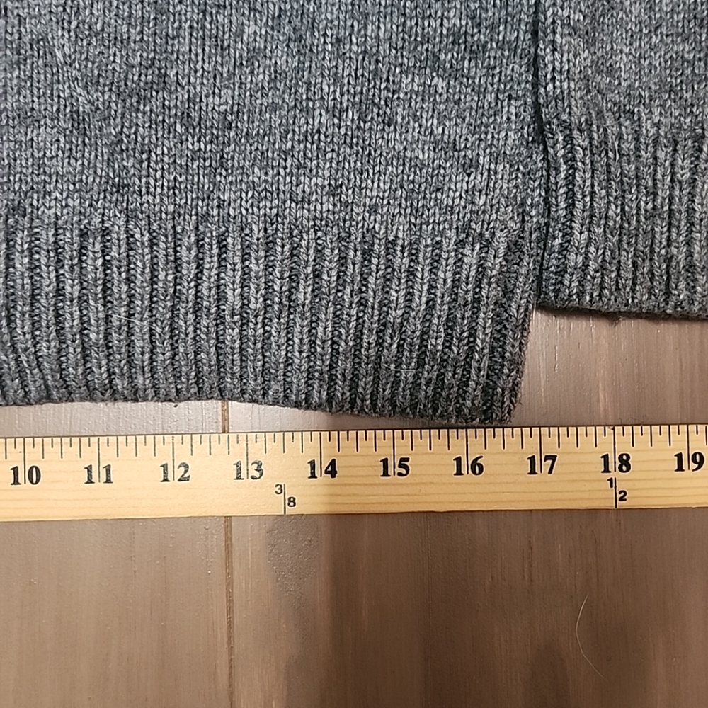 Garret Scott Nordic Fair Isle Sweater Wool Blend Knit 1/4 Zip Gray Blue Medium - Picture 8 of 11